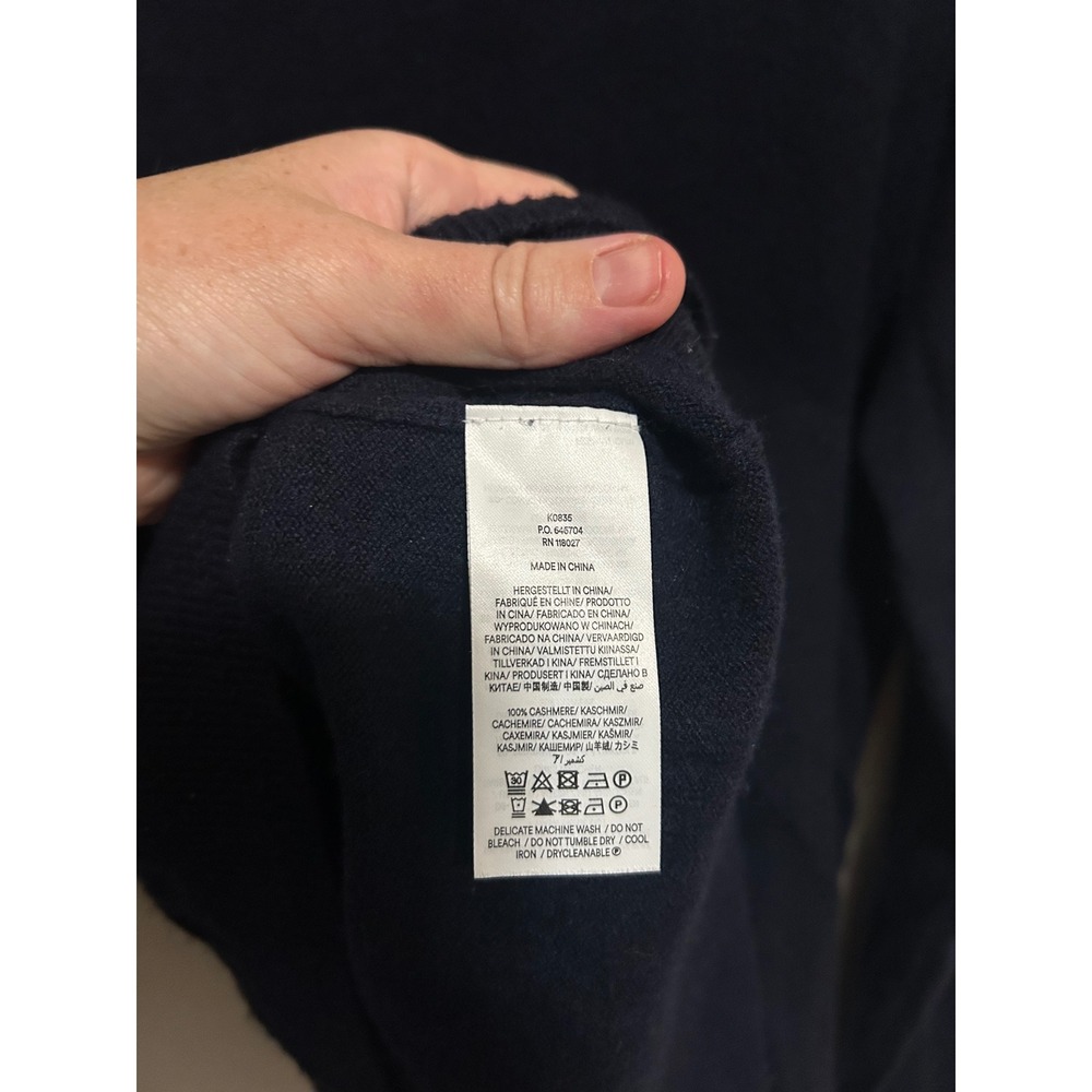 Boden Womens Navy Blue 100% Cashmere V-Neck Sweater Size L KC835 - Picture 5 of 5